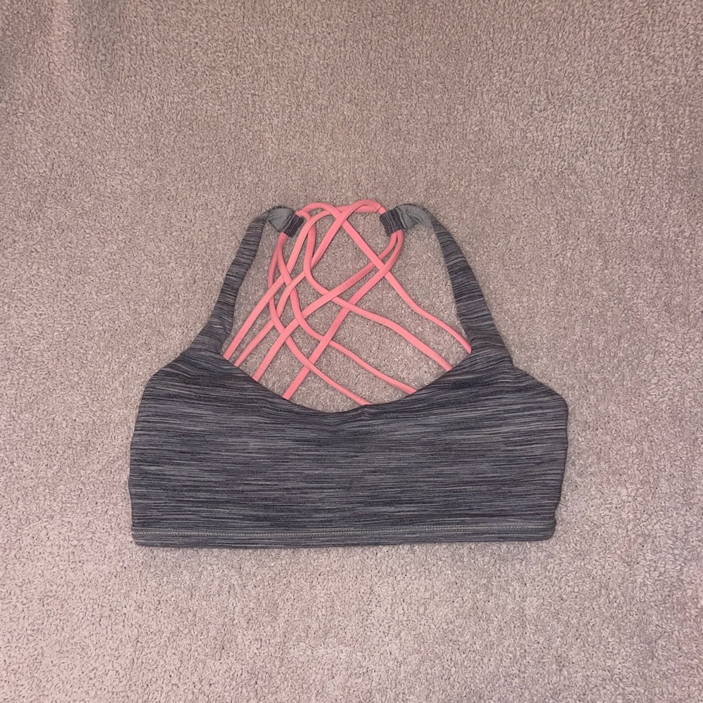 Lululemon Free to be bra - heather grey and pink
